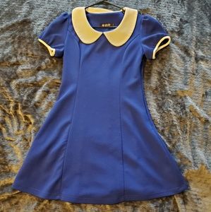 Royal blue schoolgirl Lolita retro babydoll dress